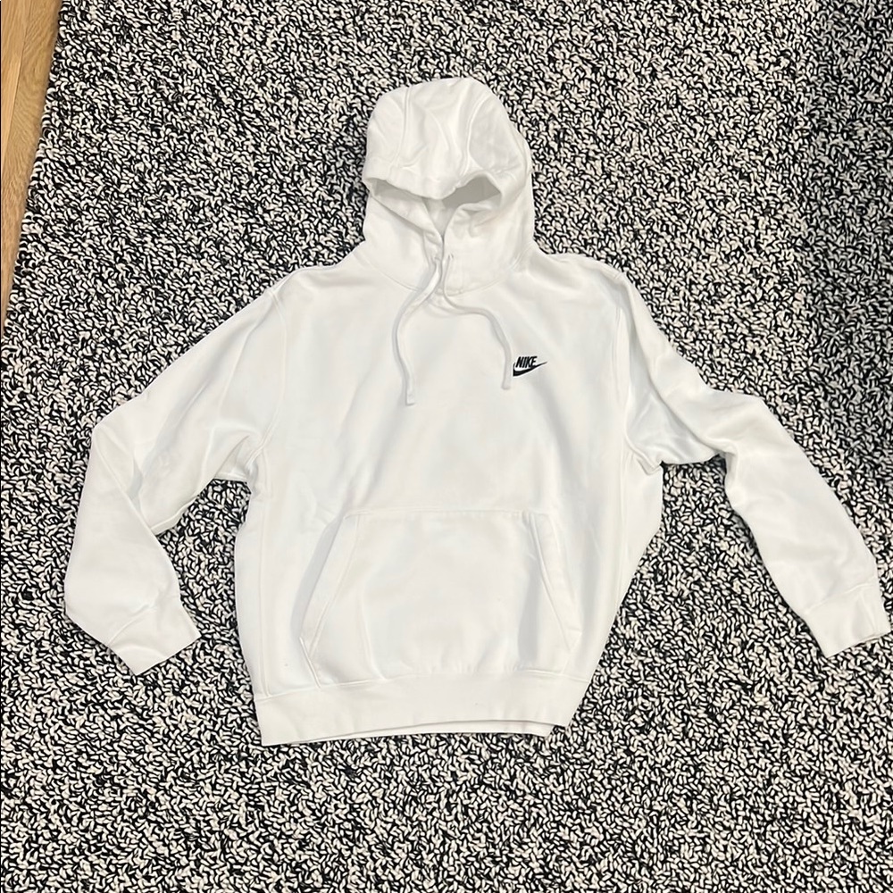 Nike Kid's Rarely Worn White Hoodie Sweatshirt with Logo